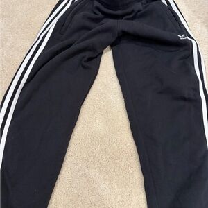 Adidas  Black Joggers with White Stripes